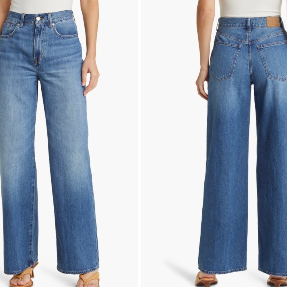 NWT madewell curvy superwide leg jeans in Fannin Wash 27